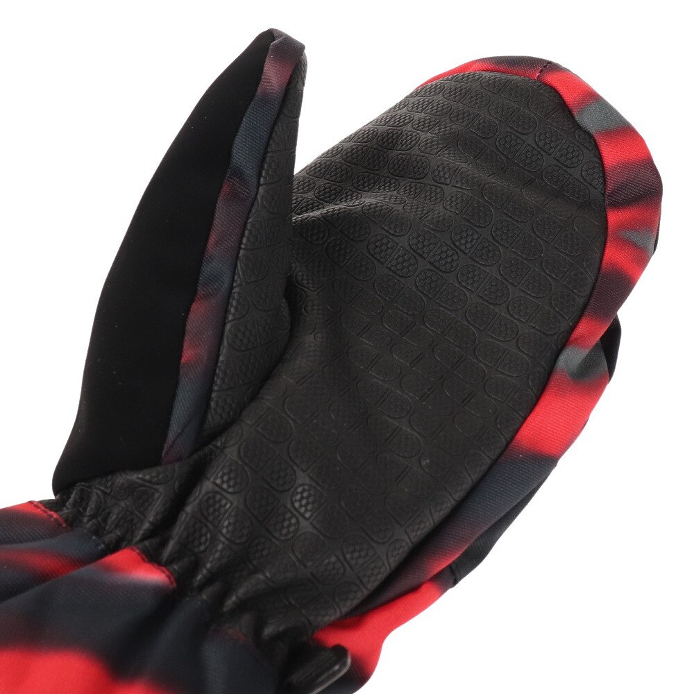 ディーシー・シュー（DC SHOE）（キッズ）FRANCHISE YOUTH ミトン 五本指 23SNADBHN03005XKRS ブラック レッド 手袋 防水 撥水 スキー スノーボード 雪遊び