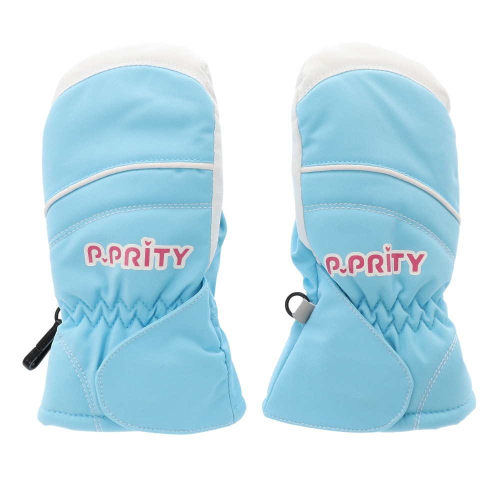 P-PRITY（P-PRITY）（キッズ）スキー スノーボード スノー グローブ ジュニア PPRITY ミトン 333Z2DE5021 SAX キッズ 手袋 雪遊び