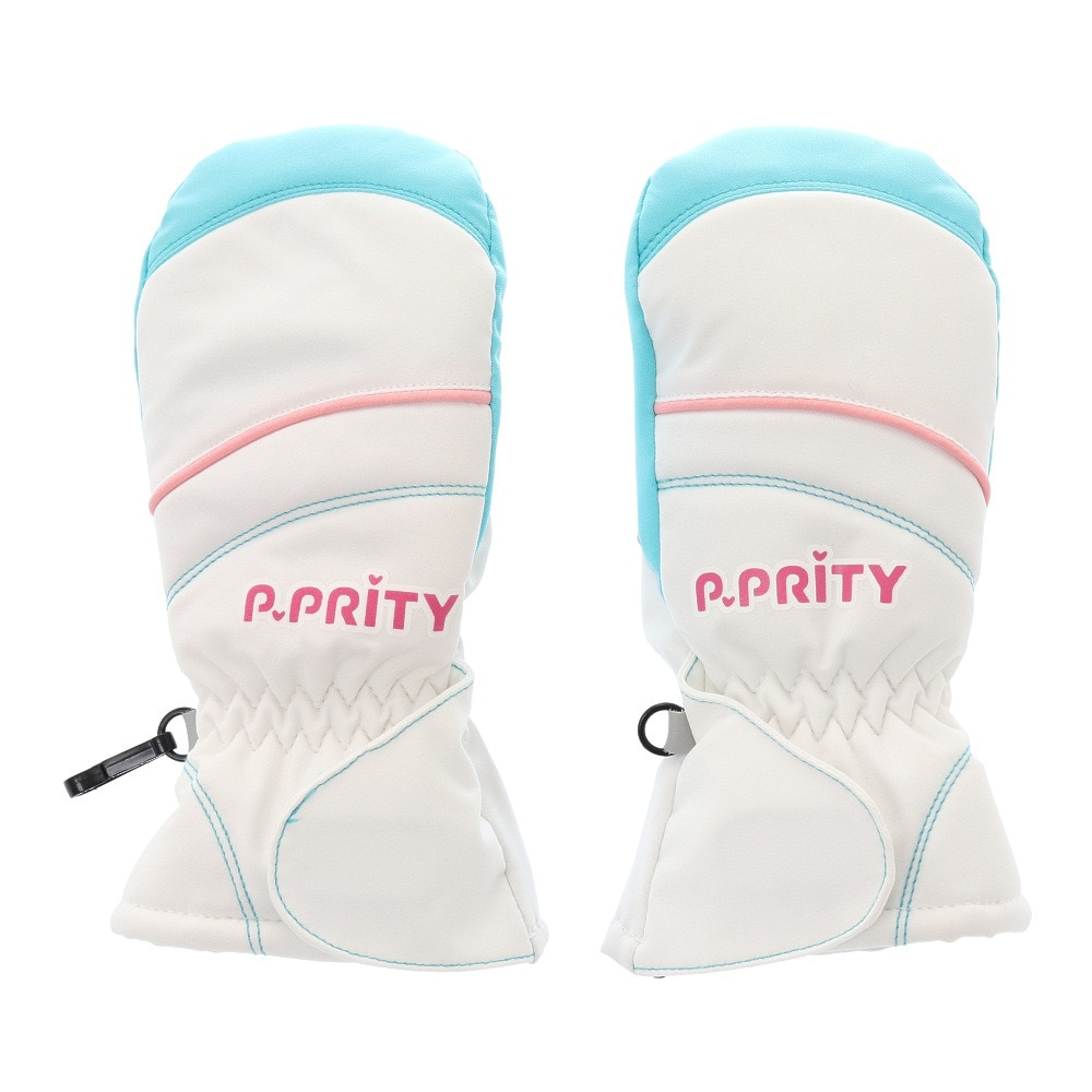 P-PRITY（P-PRITY）（キッズ）スキー スノーボード スノー グローブ ジュニア PPRITY ミトン 333Z2DE5021 WHT キッズ 手袋 雪遊び