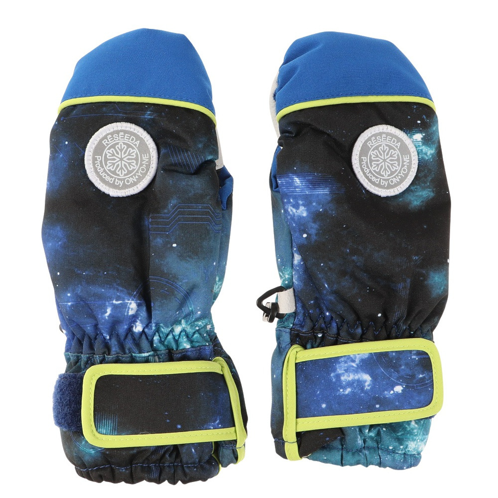 (キッズ)ジュニア 子供 ミトン グローブ スキー スノーボード スノボ 雪遊び ネイビー 宇宙柄 TODDLER MITTEN REA55100 735S 防水透湿