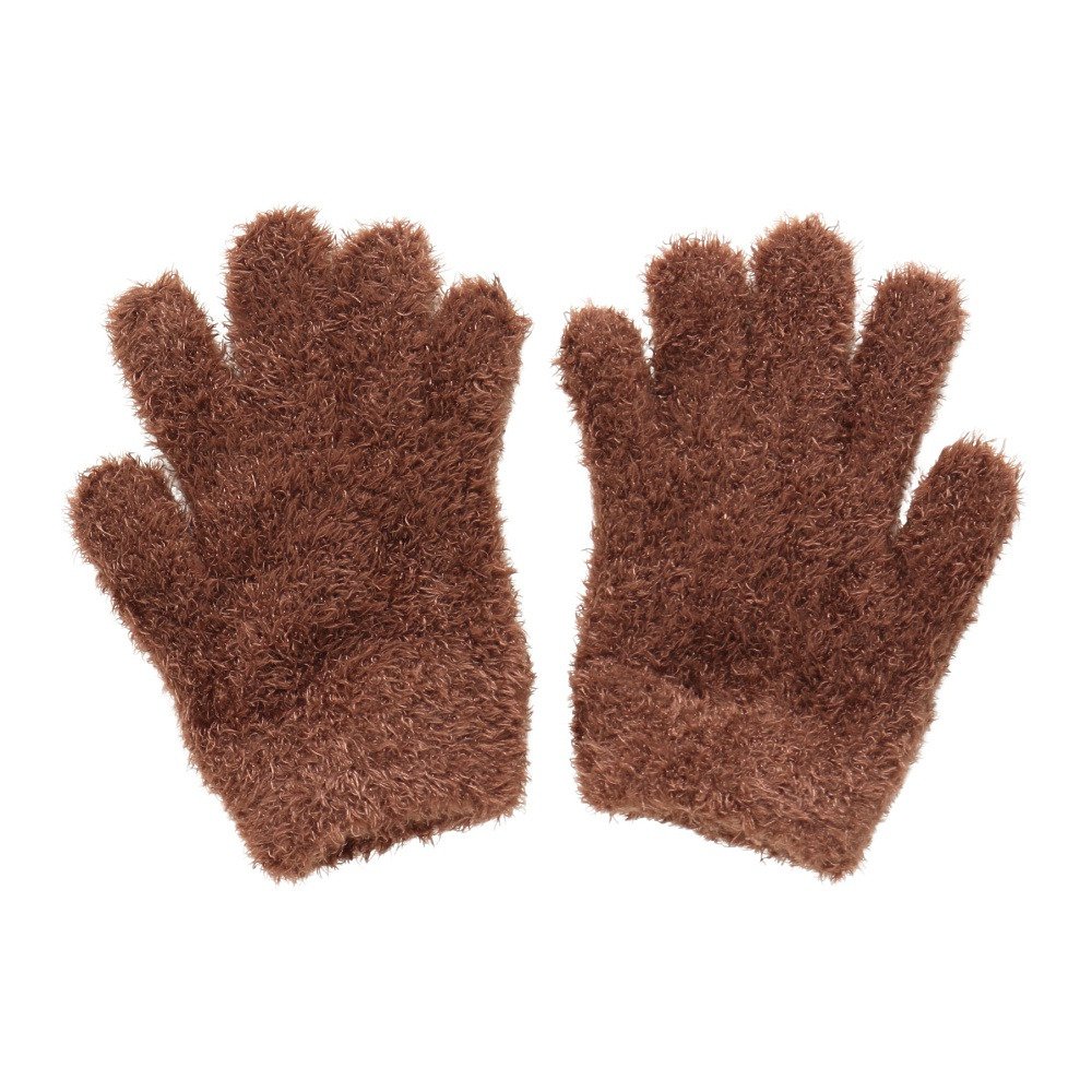 グラムリン（GLAMLIN）（キッズ）ジュニア 5本指 ニット グローブ GKFG BROWN