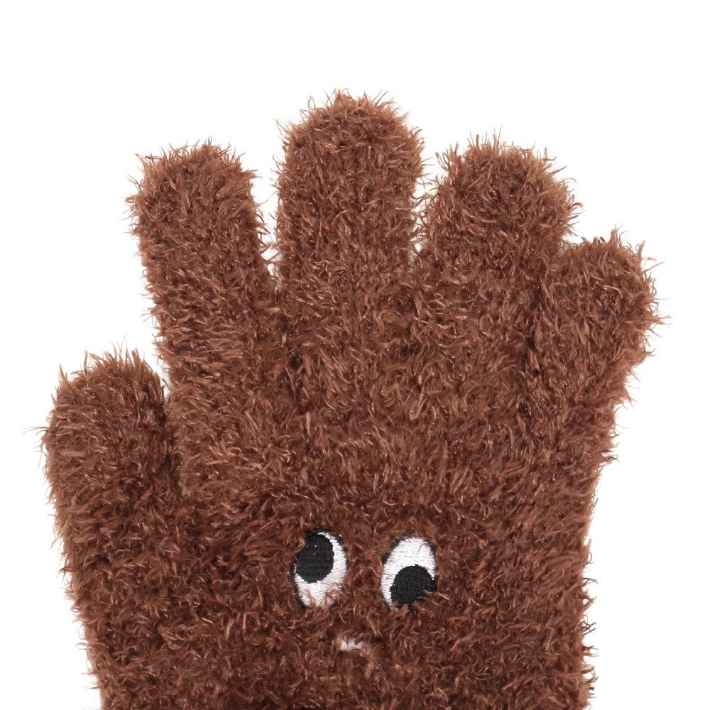グラムリン（GLAMLIN）（キッズ）ジュニア 5本指 ニット グローブ GKFG BROWN