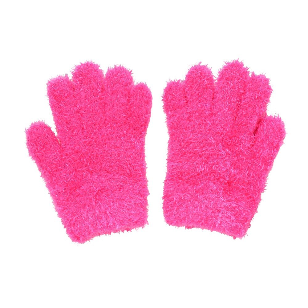 グラムリン（GLAMLIN）（キッズ）ジュニア 5本指 ニット グローブ GKFG NEON PINK