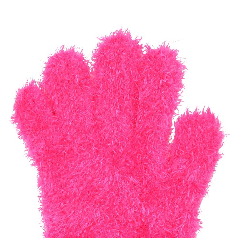 グラムリン（GLAMLIN）（キッズ）ジュニア 5本指 ニット グローブ GKFG NEON PINK