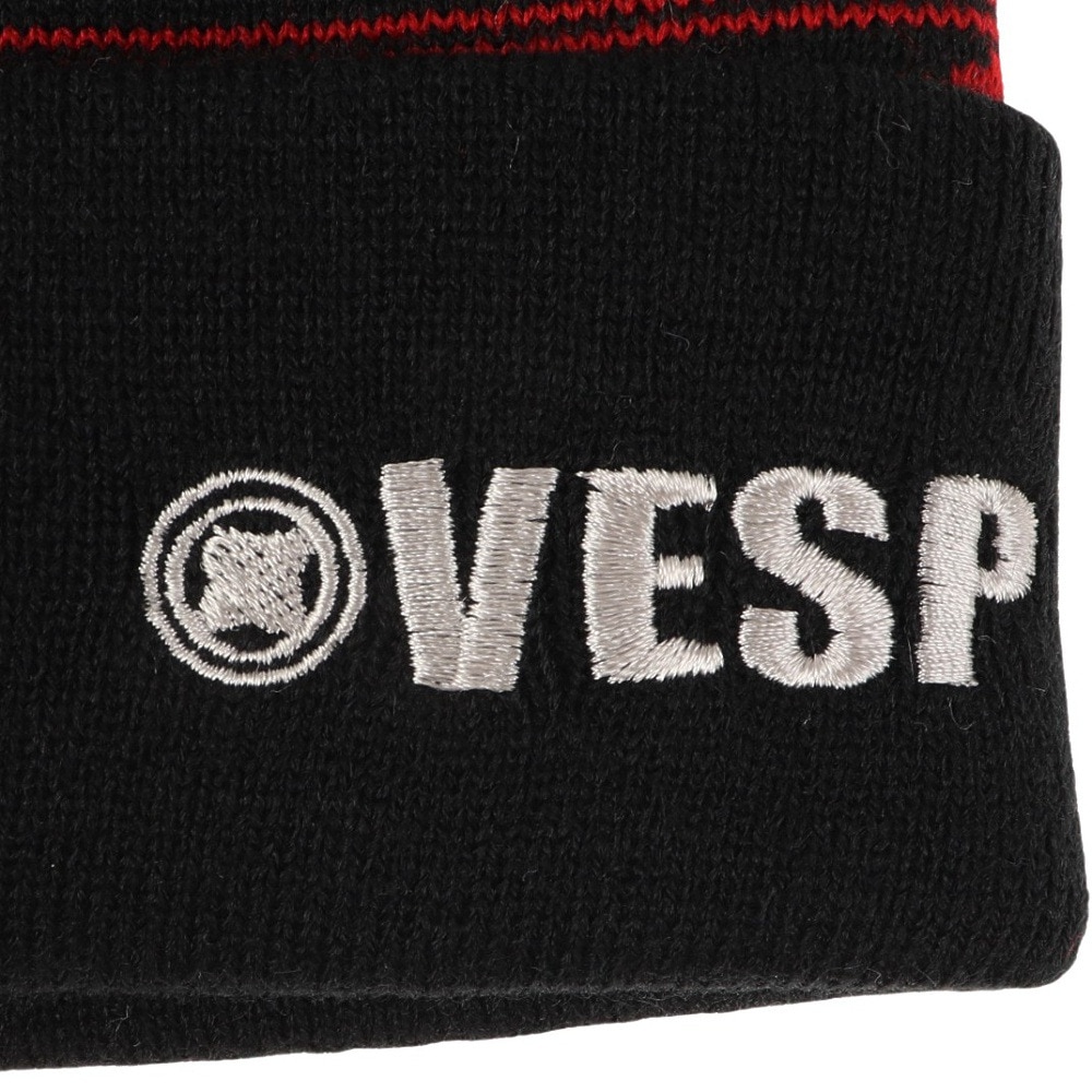 ベスプ（VESP）（キッズ）ジュニア 帽子 ニットキャップ VPJB1002BK ブラック ニット帽 ポンポン スキー スノーボード 雪遊び