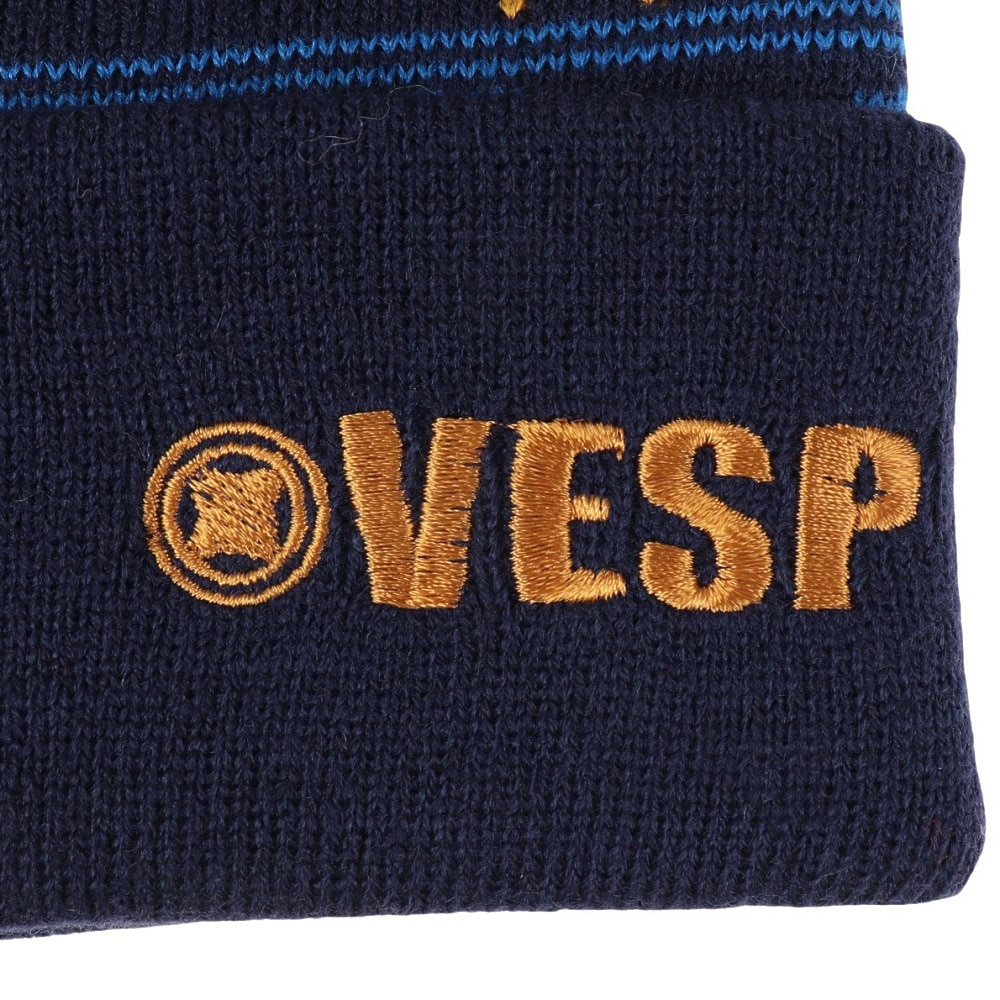 ベスプ（VESP）（キッズ）ジュニア 帽子 ニットキャップ VPJB1002NV ネイビー ニット帽 ポンポン スキー スノーボード 雪遊び
