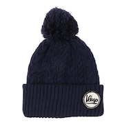 (キッズ)ジュニア 帽子 ニットキャップ VPJB1004NV ネイビー ニット帽 ポンポン スキー スノーボード 雪遊び