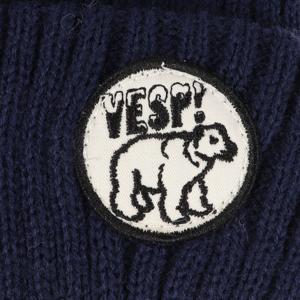 ベスプ（VESP）（キッズ）ジュニア 帽子 ニットキャップ VPJB1005NV ネイビー ニット帽 ポンポン スキー スノーボード 雪遊び