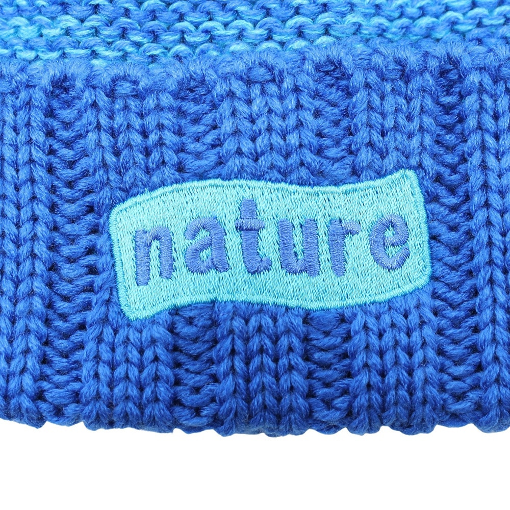 エアボーン（ARBN）（キッズ）ジュニア 帽子 ニット帽 ポンポン ブルー NATURE POM ニットキャップ AB33WC1392 BLU 防寒 雪あそび