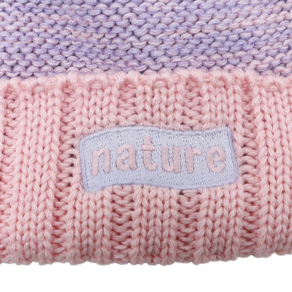 エアボーン（ARBN）（キッズ）ジュニア 帽子 ニット帽 ポンポン ピンク NATURE POM ニットキャップ AB33WC1392 PNK 防寒 雪あそび