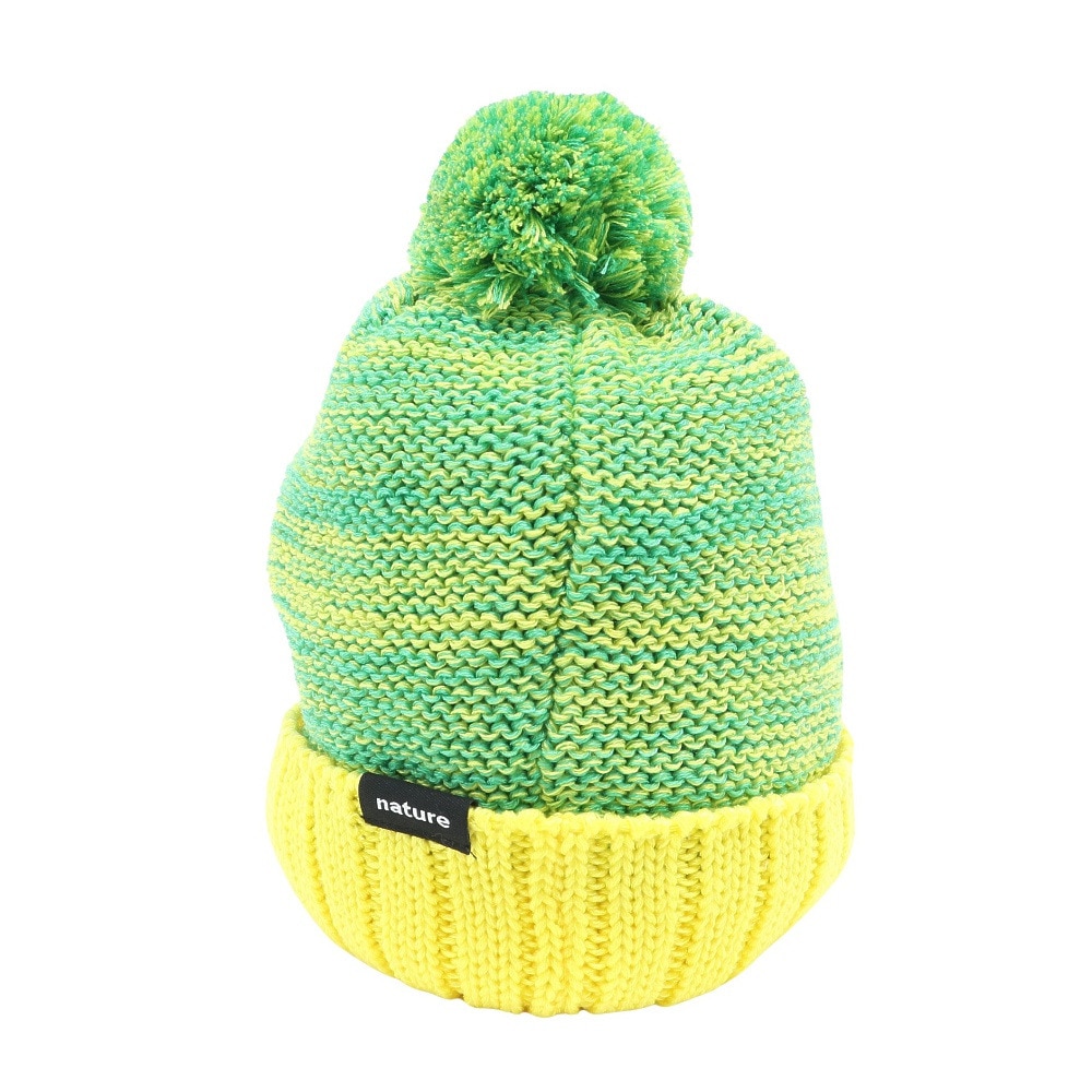 エアボーン（ARBN）（キッズ）ジュニア 帽子 ニット帽 ポンポン イエロー グリーン NATURE POM ニットキャップ AB33WC1392 YEL 防寒 雪あそび