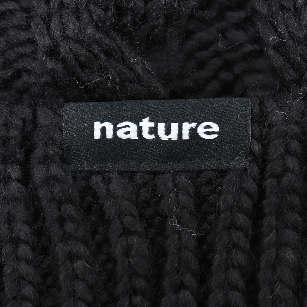 エアボーン（ARBN）（キッズ）ジュニア 帽子 ニット帽 ポンポン ブラック NATURE ニットキャップ AB33WC1393 BLK 防寒 雪あそび