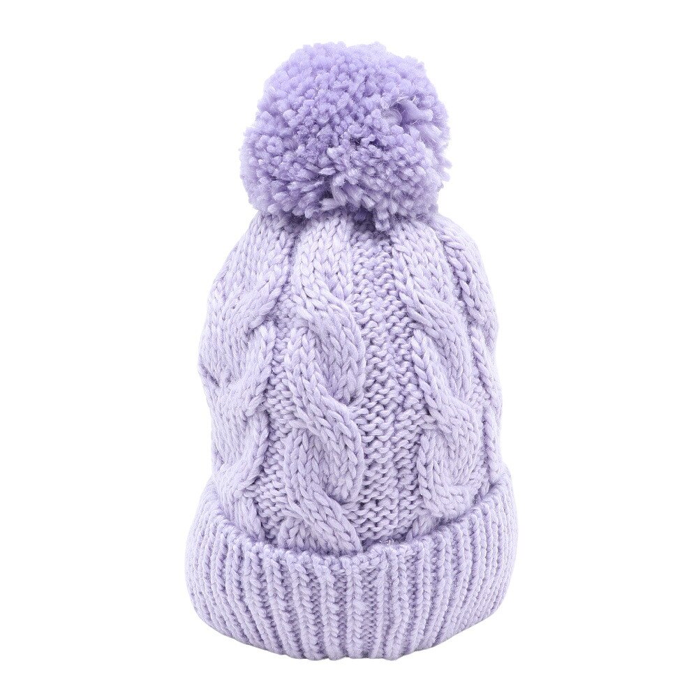 エアボーン（ARBN）（キッズ）ジュニア 帽子 ニット帽 ポンポン ラベンダー NATURE ニットキャップ AB33WC1393 LVD 防寒 雪あそび