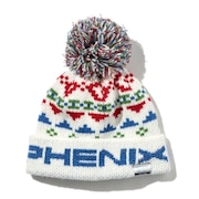フェニックス（PHENIX）（キッズ）ジュニア ニット帽 Ethnic Double Boys Bon Beanie ESB22HW14 WHITE