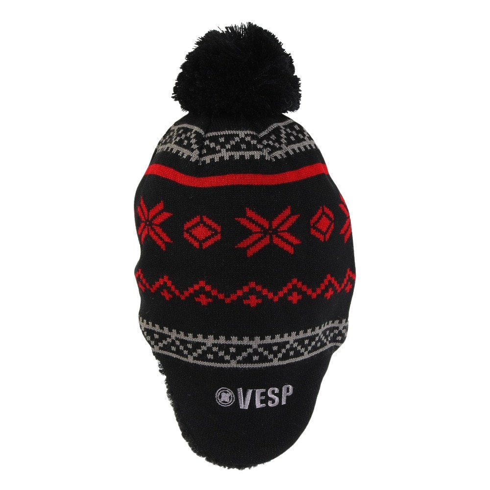 ベスプ（VESP）（キッズ）ジュニア 帽子 ニット帽 耳あて VPJB1007BK