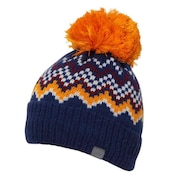 (キッズ)ジュニア 子供 ニット帽 スキー スノーボード Mix Border Junior Knit Hat ESG23HW90 NAVY