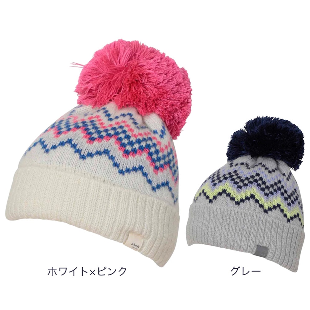 フェニックス（PHENIX）（キッズ）ジュニア 子供 ニット帽 スキー スノーボード Mix Border Junior Knit Hat ESG23HW90 WHITE