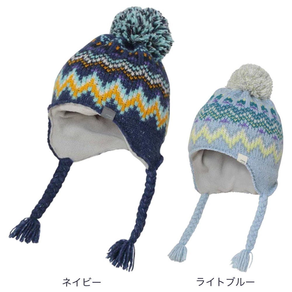 フェニックス（PHENIX）（キッズ）ジュニア 子供 ニット帽 スキー スノーボード Mix Border Junior Earflap Beanie ESG23HW91 NAVY
