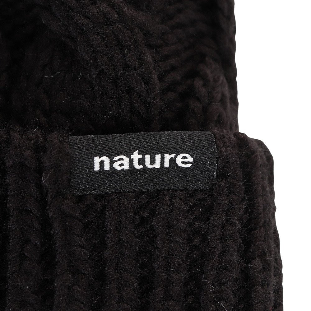 エアボーン（ARBN）（キッズ）ジュニア 帽子 ポンポン NATURE ニット帽 S AB43WC1573 BLK