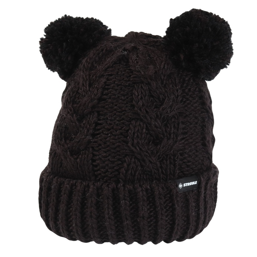 シュトロイレ（STREULE）（キッズ）ジュニア 帽子 BEAR ニットキャップ ST23FB0075 BLK