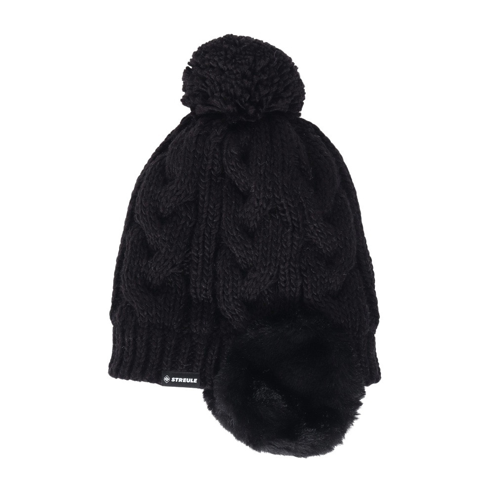 シュトロイレ（STREULE）（キッズ）キッズ 耳つきポンポン ニット帽子 ST24FB0052 BLK