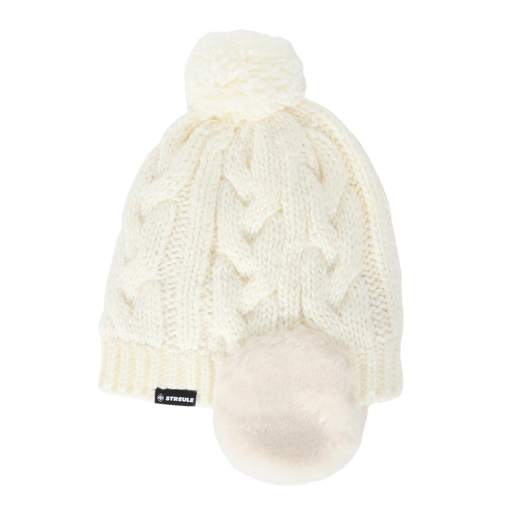 シュトロイレ（STREULE）（キッズ）キッズ 耳つきポンポン ニット帽子 ST24FB0052 OWHT