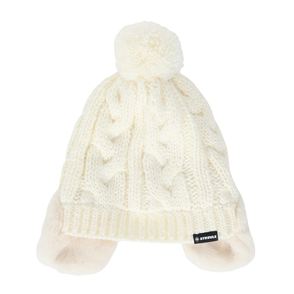 シュトロイレ（STREULE）（キッズ）キッズ 耳つきポンポン ニット帽子 ST24FB0052 OWHT