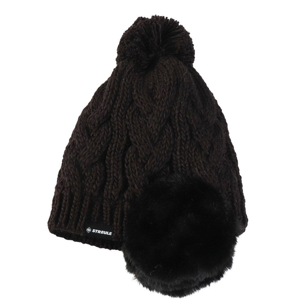 シュトロイレ（STREULE）（キッズ）ジュニア 耳付き ポンポン ニット帽 ST25FB0083 BLK