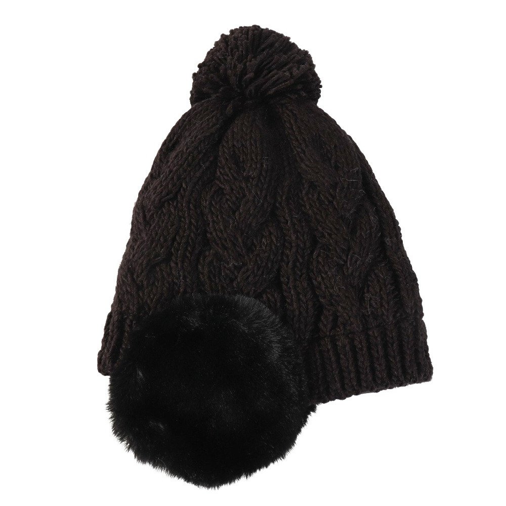 シュトロイレ（STREULE）（キッズ）ジュニア 耳付き ポンポン ニット帽 ST25FB0083 BLK