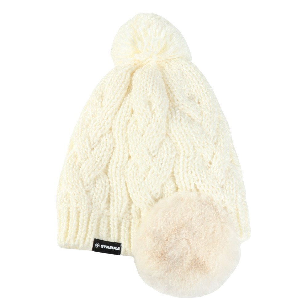 シュトロイレ（STREULE）（キッズ）ジュニア 耳付き ポンポン ニット帽 ST25FB0083 OWHT