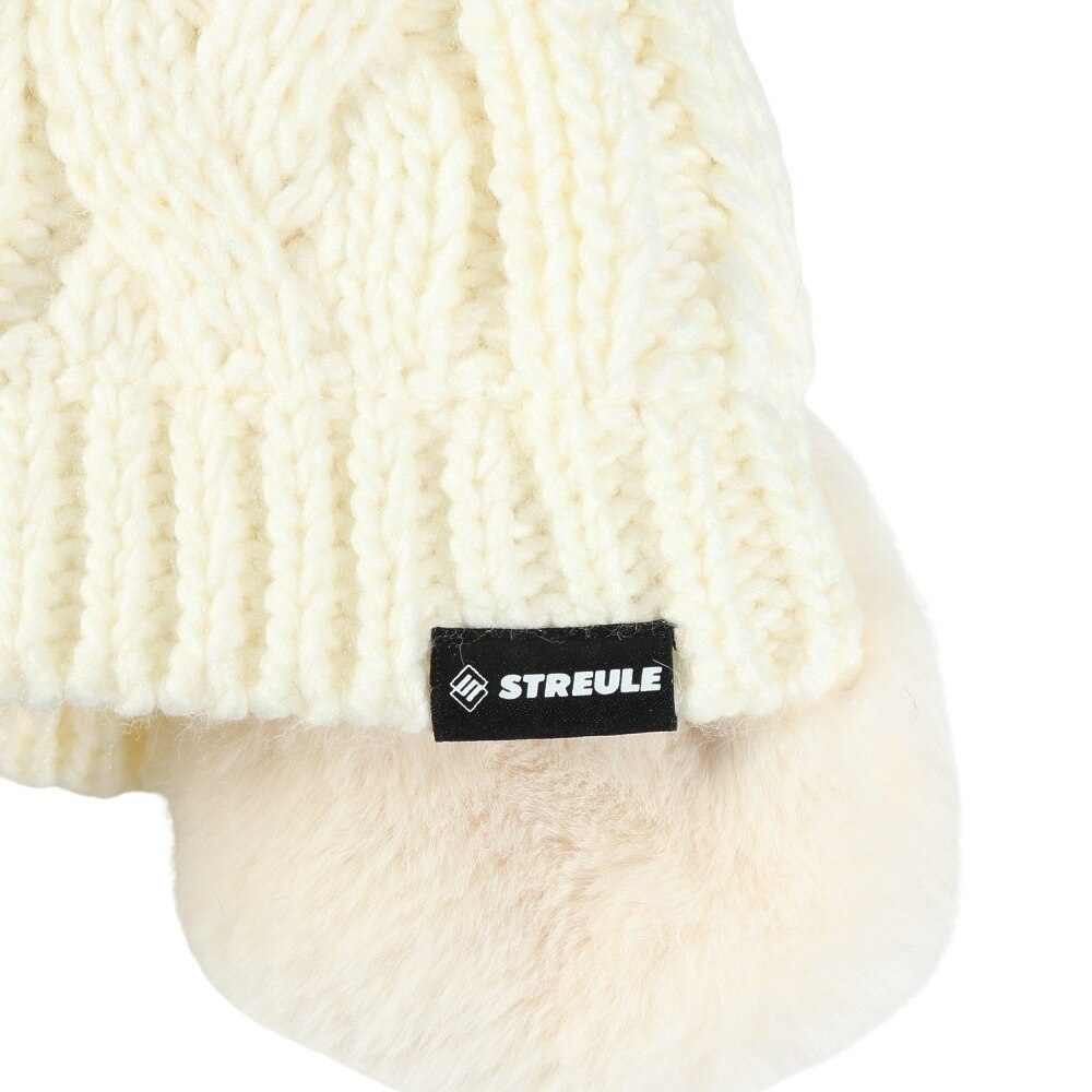 シュトロイレ（STREULE）（キッズ）ジュニア 耳付き ポンポン ニット帽