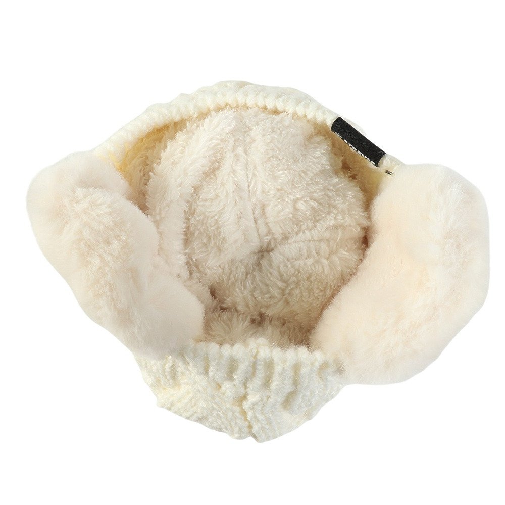 シュトロイレ（STREULE）（キッズ）ジュニア 耳付き ポンポン ニット帽 ST25FB0083 OWHT