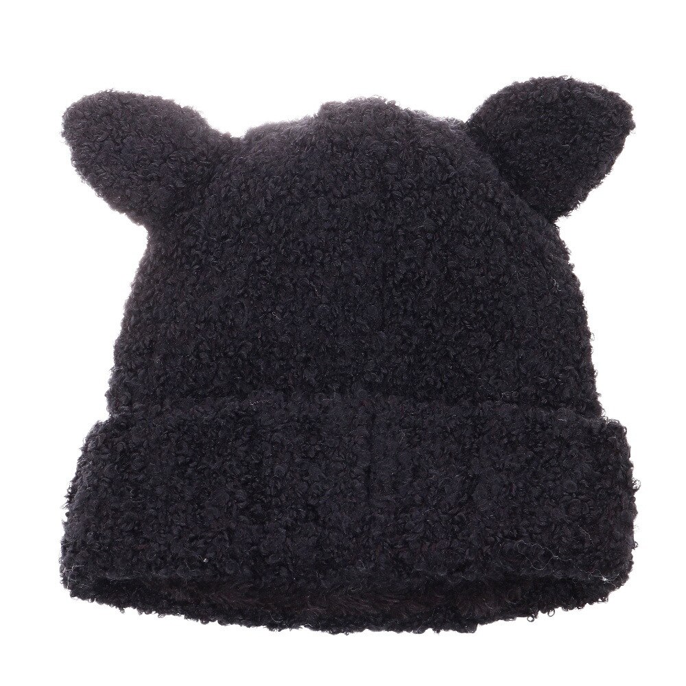ノーブランド（NO BRAND）（キッズ）ジュニア ニットキャップ キャット 335Z2DW5037 BLK