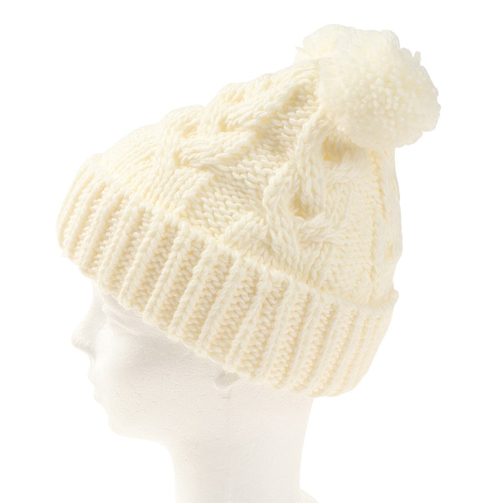 その他ブランド（OTHER BRAND）（キッズ）ジュニア 帽子 ニット帽 ポンポン ベアー くま ニットキャップ ホワイト 335NN2DW0019 WHT 防寒 雪あそび