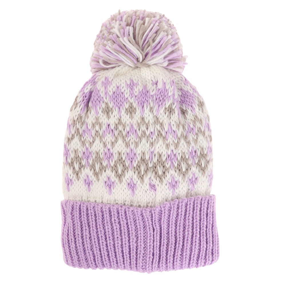 その他ブランド（OTHER BRAND）（キッズ）ジュニア 帽子 ニット帽 ポンポン ラベンダー POM ニットキャップ 335NN2DW0021 LVD 防寒 雪あそび