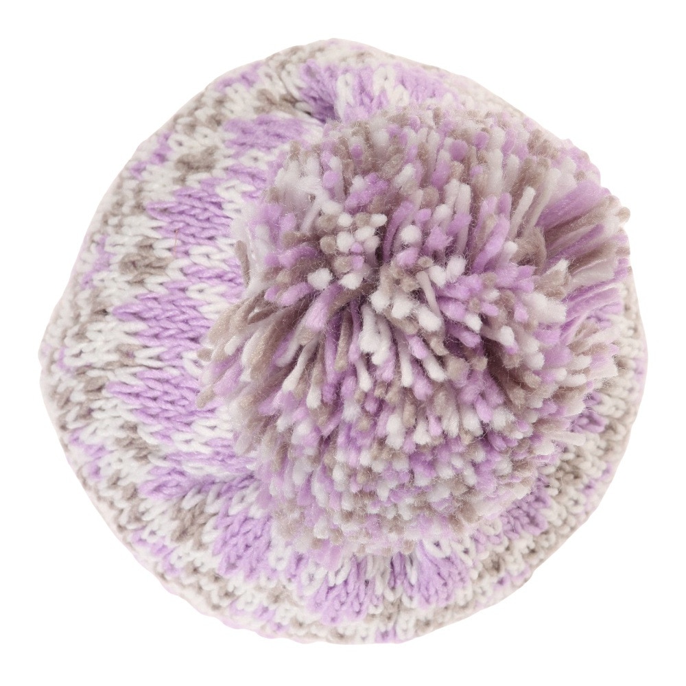 その他ブランド（OTHER BRAND）（キッズ）ジュニア 帽子 ニット帽 ポンポン ラベンダー POM ニットキャップ 335NN2DW0021 LVD 防寒 雪あそび