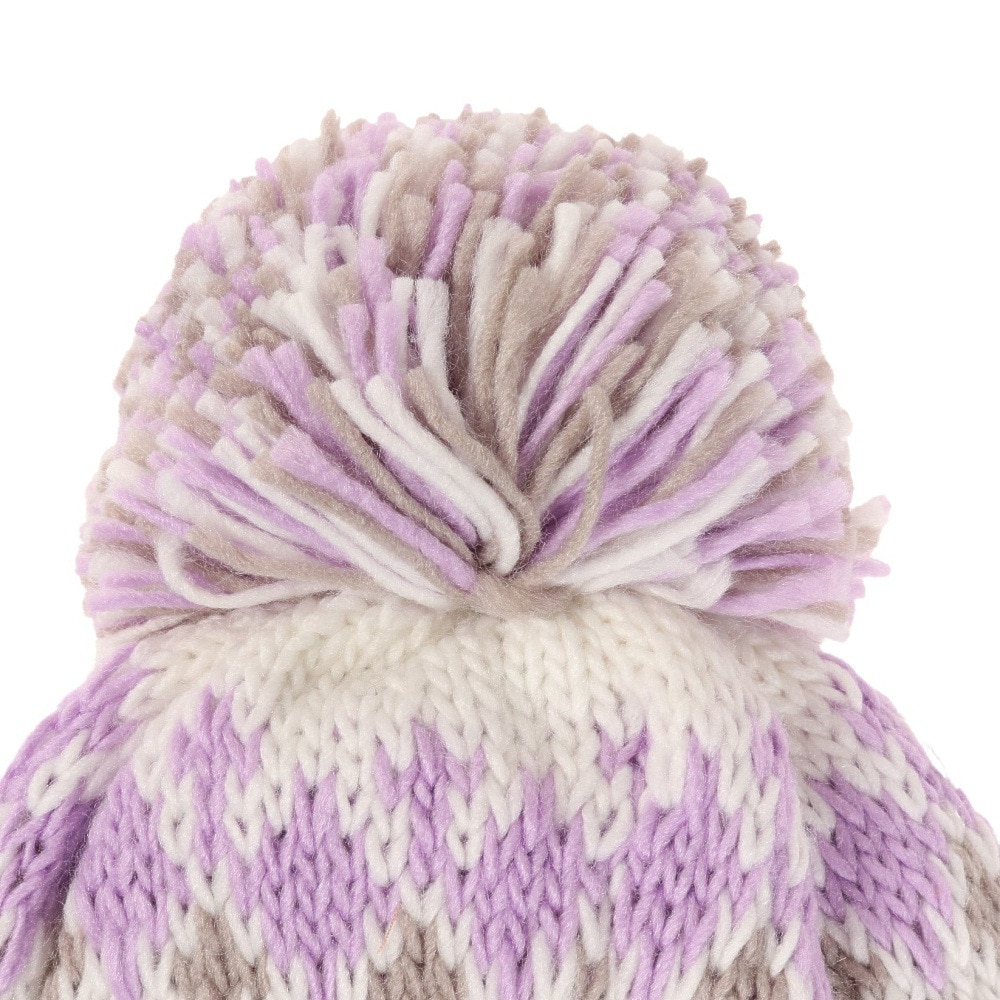 その他ブランド（OTHER BRAND）（キッズ）ジュニア 帽子 ニット帽 ポンポン ラベンダー POM ニットキャップ 335NN2DW0021 LVD 防寒 雪あそび