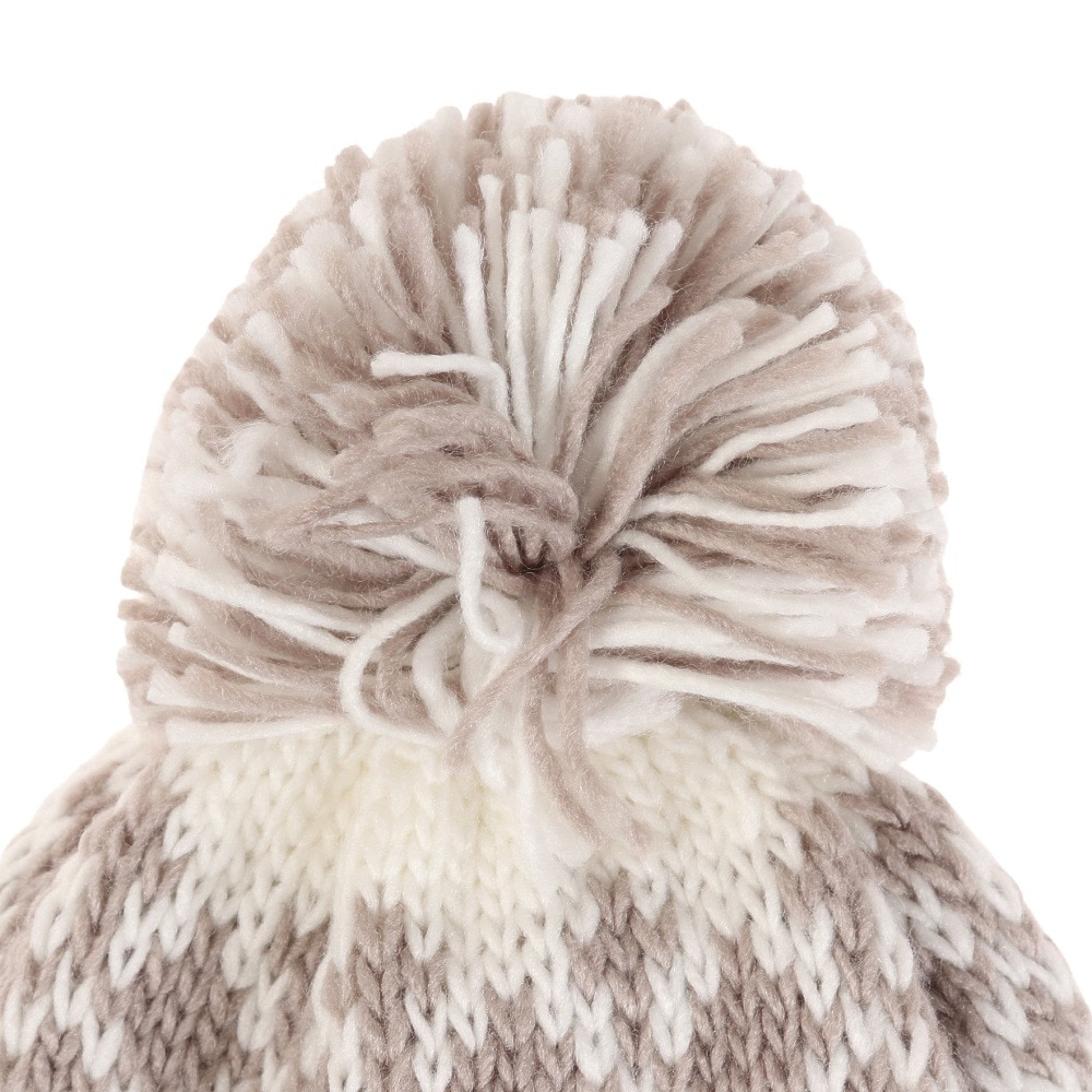 その他ブランド（OTHER BRAND）（キッズ）ジュニア 帽子 ニット帽 ポンポン ホワイト POM ニットキャップ 335NN2DW0021 WHT 防寒 雪あそび