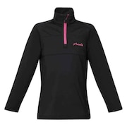 (キッズ)スキー スノーボード 子供 ジュニア 長袖 インナーシャツ Crystal Flower 1/2 Zip Tee ESG23LS90 BLACK