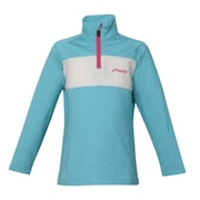 (キッズ)スキー スノーボード 子供 ジュニア 長袖 インナーシャツ Crystal Flower 1/2 Zip Tee ESG23LS90 TURQUOISE