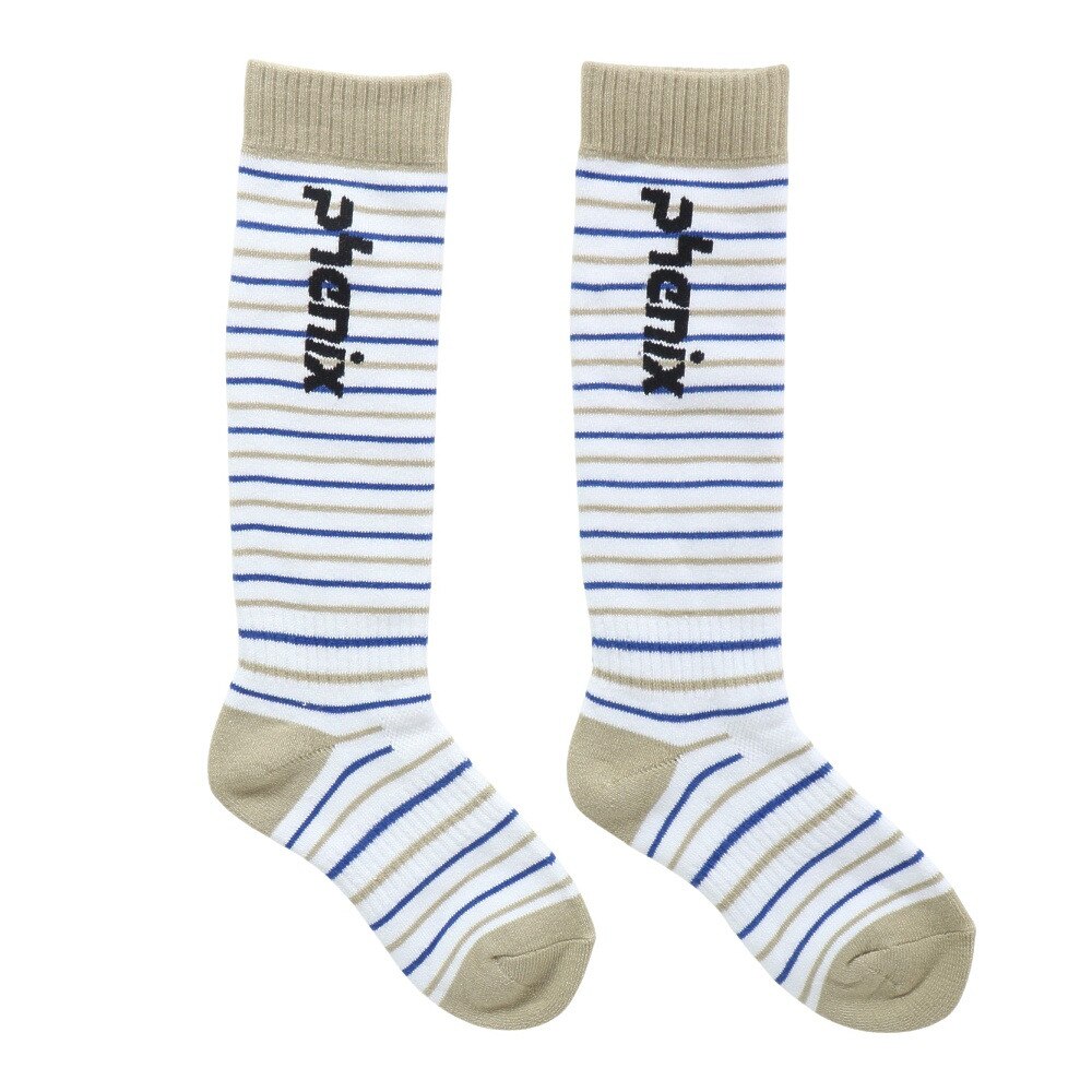 フェニックス（PHENIX）（キッズ）ジュニア マルチ ボーダー ソックス ESB24SO83 BEIGE