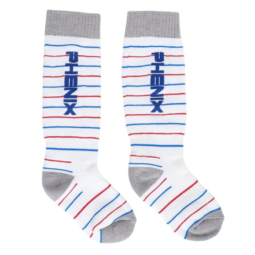 フェニックス（PHENIX）（キッズ）ジュニア ボーダー ソックス ESB22SO12WHITE