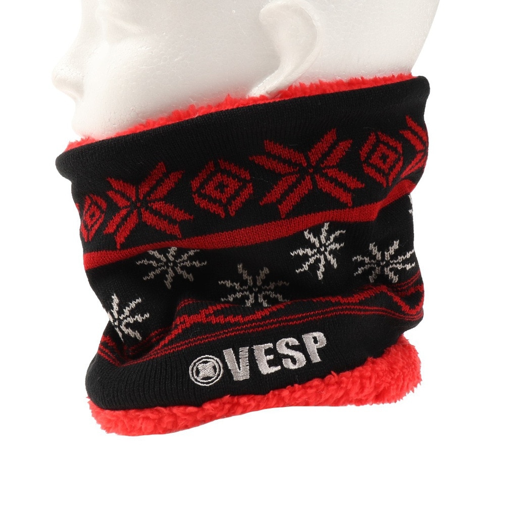ベスプ（VESP）（キッズ）ジュニア ネックウォーマー VPJN1001BK ブラック レッド 防寒 秋冬 スキー スノーボード 雪遊び