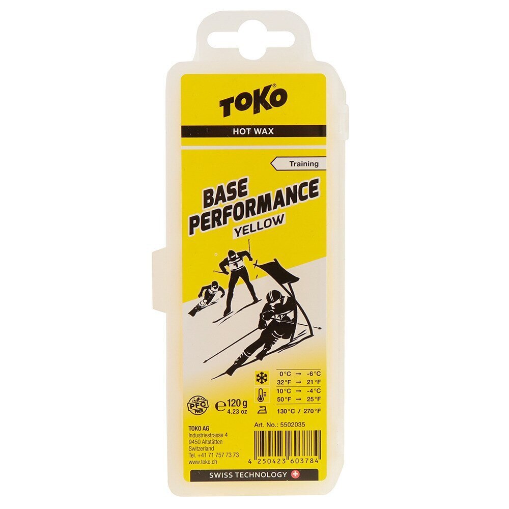 TOKO（メンズ、レディース）ワックス イエロー 固形 カーボン スキー スノーボード スノボ Base performance 120g 23 5502035