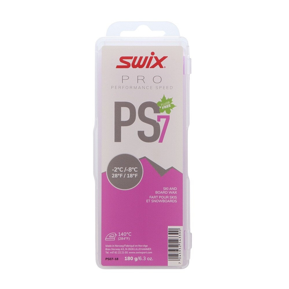 スウィックス（swix）（メンズ、レディース）ワックス 固形 スキー スノーボード スノボ バイオレット PS7 形ワックス 180g 23 PRO Performance Speed PS07-18