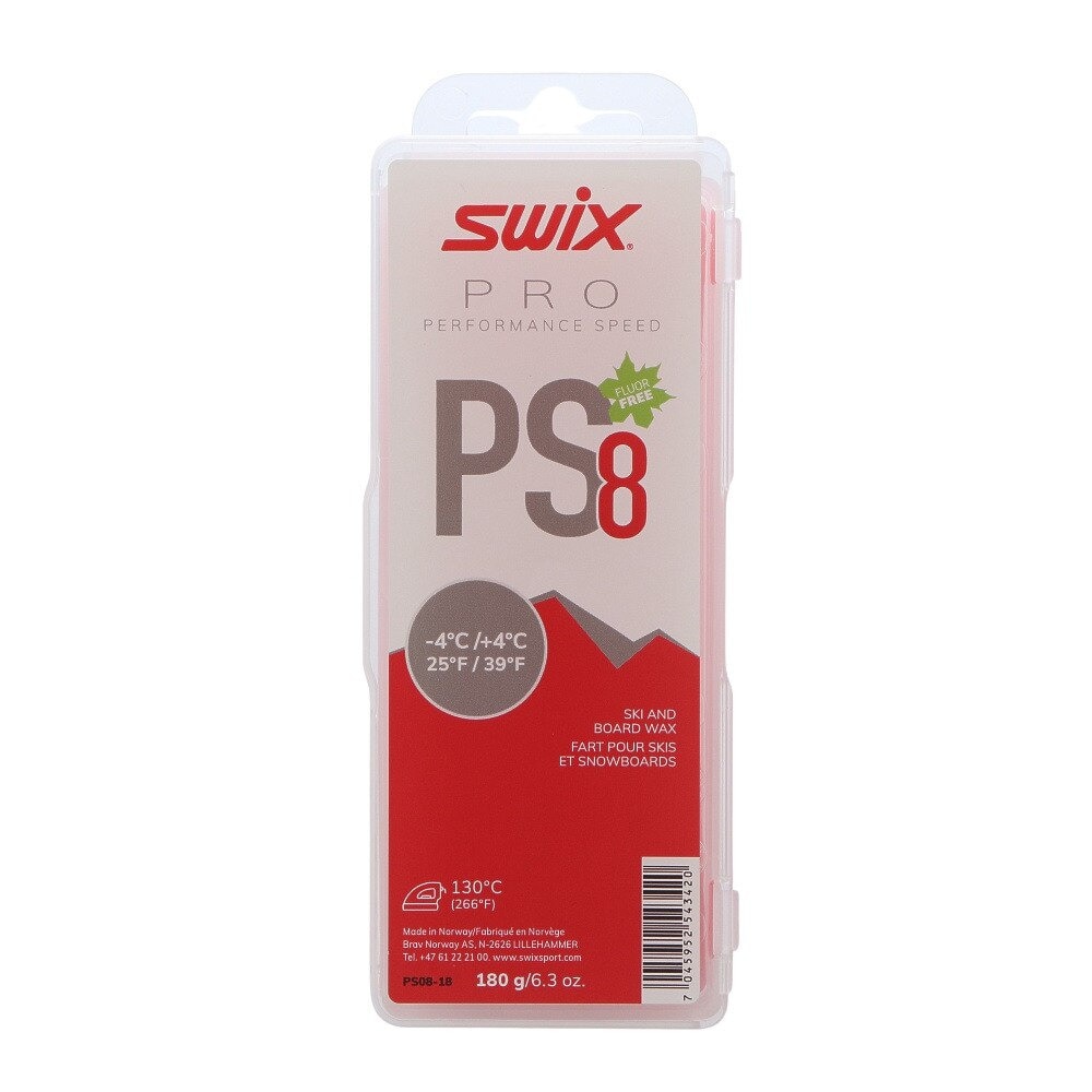 スウィックス（swix）（メンズ、レディース、キッズ）ワックス 固形 PRO Performance Speed PS 180g PS08-18 レッド メンテナンス スキー スノーボード