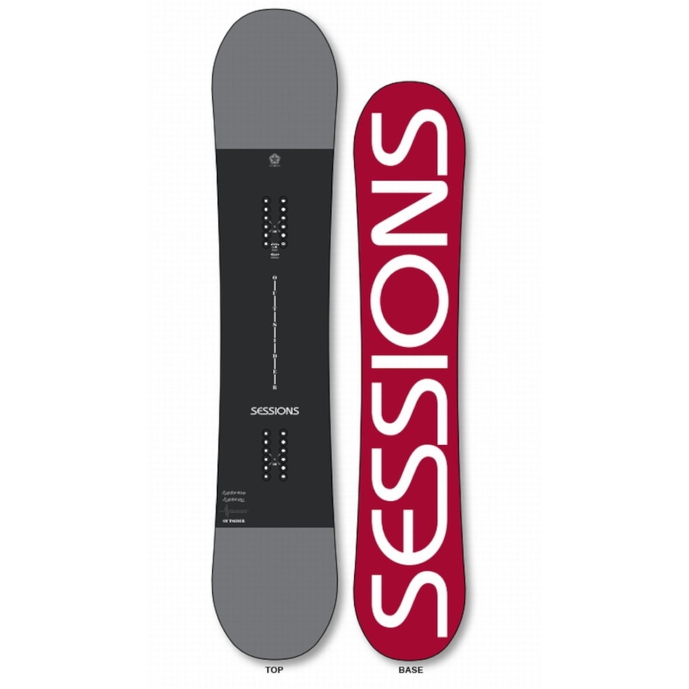 セッションズ（SESSIONS）（メンズ）スノーボード板 スノボ デッキ 23 OUTSIDER 22100226 GY/CH 2022-2023  グレー×ブラック