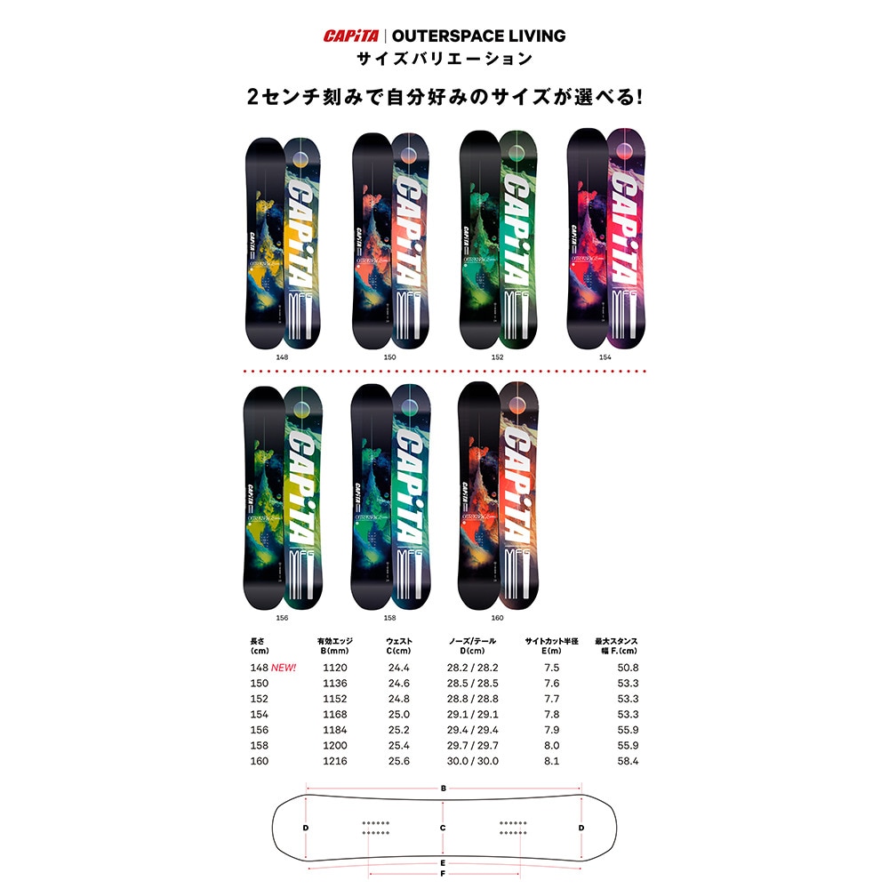 キャピタ（CAPITA）（メンズ）スノーボード板 26 OUTERSPACE LIVING 21030700