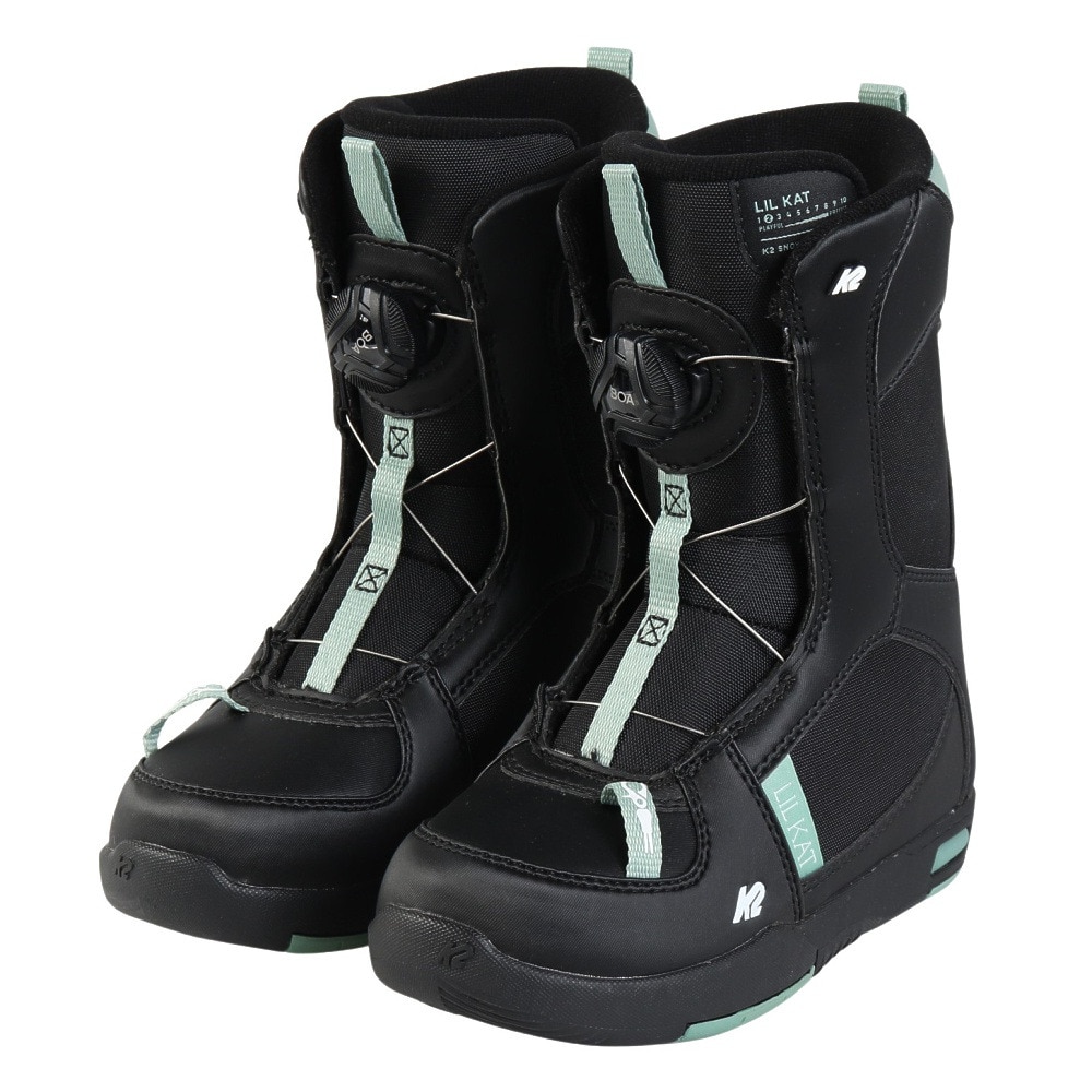 ケーツー スノーボード（K2 SNOWBOARDING）（キッズ）ジュニア 子供用 スノーボード ブーツ ダイヤル式 BOA 23-24 LIL KAT BLACK B230302401