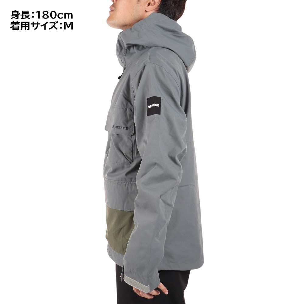 ボンファイア（Bonfire）（メンズ）スノーボード ボードウェア ジャケット PITCH SHELL JACKET BBFW220012 グレー